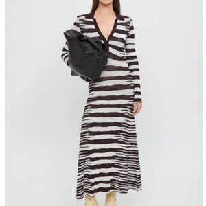 Aeron Heath knitted Polo Dress in Zebra Stripe size XS